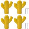 NAKUPENDA 4 manopole in ceramica per mobili, a forma di cactus, per cameretta dei bambini, cucina, armadi, libreria (giallo)