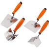 Mivos Set di 4 cazzuole - 2 cazzuole angolari antiruggine 80 x 60 mm - Cazzuola 120 x 128 mm - Cazzuola trapezoidale 160 x 75 mm - Set di mestoli in acciaio inox - Manico morbido - Made in EU