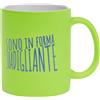 PIU' FORTY MUG GREEN MAT SBADIGLIANTE Tazza