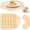 QZDAFFIC Tovagliette e Sottobicchieri Set di 6, Tovaglietta Lavabili Rotonde per la Tavola di Casa, 38×38cm Plastica Non-scivolose Rose Desk Mats per Party Cucina Tavolo da Pranzo Ristorante (Oro)