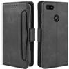 HualuBro Cover per Motorola Moto E6 Play, Flip Cover a Libro in Premium PU Pelle Magnetica Antiurto Case Portafoglio Custodia per Motorola Moto E6 Play Cover - Nero