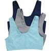 Hanes Pack, Cotton Scoopneck Bralette, Low-Impact Sports Bra, 3-Pack Reggiseno, Opaque, Nero/Calcestruzzo Heather/Bianco, XS (Pacco da 3) Donna
