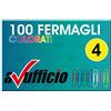 Alevar 1000 Fermagli Colorati, Graffette in Acciaio Plastificato, 33 mm N. 4, Stecca da 10 Scatole da 100 Pezzi