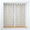 Douceur d'Intérieur, coppia di tende con passanti (2 x 60 x 90 cm) Levita, tortora, tulle operato applicato
