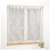 Douceur d'Intérieur, coppia di tende con passanti (2 x 60 x 90 cm) Berry, tortora, tulle sabbiato ricamato