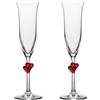Stölzle Lausitz L'Amour Bicchieri da Champagne Rossi Set da 2 175 ml - Eleganti Flûte in Cristallo Ideali per Prosecco & Spumante - Vetro Cristallo Senza Piombo - Lavabili in Lavastoviglie