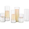 Glasseam Set di 6 Portacandele A Colonna, Portacandele Galleggianti per Candele Votive Tealigh, Portacandele in Vetro A Uragano per Centrotavola da Matrimonio, Vasi da Fiori per Decorazioni