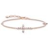 Thomas Sabo Bracciale a croce in argento placcato oro A2066-416-14, Eine Grösse, Argento sterling, Nessuna pietra preziosa