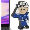 Plyisty Chiavetta USB, 32GB Novità, Simpatici Cartoni Animati a Forma di Polizia, Unità USB Creative U Disk, per File di Backup, Video, Trasmissione e Archiviazione dei Dati(Poliziotto 32G)
