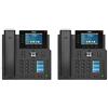 Fanvil X5U - Telefono VoIP di fascia alta, 2 unità, display a colori da 3,5 pollici, display a colori laterale da 2,4 pollici per chiavi DSS. 16 linee SIP, Gigabit Ethernet a doppia porta, adattatore
