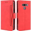 HualuBro Cover per LG Q60 / LG K50,Flip Cover a Libro in Premium PU Pelle Magnetica Antiurto Case Portafoglio Custodia per LG Q60 / LG K50 Cover - Rosso