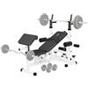 GORILLA SPORTS® Panca Multifunzione - Con Set di Pesi, Regolabile, Portabilanciere, Cavo, Stazione Butterfly, Curl per Gambe, Max. 280 kg, Bianco/Nero - Panca Palestra, Stazione Fitness, Allenamento