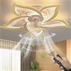 Fachae Dimmerabile Plafoniera Con Ventilatore Da Soffitto Moderno Ventilatore Da Soffitto Con Luce Ventilatore 6 Velocità Reversibile Ventilatore Telecomando Silenzioso Ventilatore Ledfiore Timer-Gold