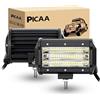 PICAA LED Luce da Lavoro, 2X 5 pollici 9D 135W Faro da Lavoro Led Tripla Fila Flood Led Luci di Lavoro Fuoristrada a Led per FUORI STRADA Moto 4WD SUV ATV UTV Camion 12V 24V