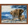 RIOLIS - Elefanti nella Savana 1144, Punto croce 40x30cm, Punto croce kit da ricamare, Disegni da ricamare, Set di ricamo