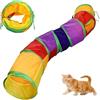 RongQiLBB Tunnel Per Gatti, Tunnel Tubo Animali 2 Vie / 3 Vie Pieghevole Tunnels Toy Conigli e Cani Per Uso Interni ed Esterni, Cuccioli, Gatti, Conigli Giocattolo (Arcobaleno)