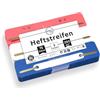 perfect line - 75 strisce di cartone, cartone riciclato, 250 g/m², 3 colori (rosso, blu, bianco), Made in Germany, certificato Blauer Engel