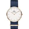 Daniel Wellington Classic Bayswater Orologio Uomo, 40mm, in NATO, Blu/Oro Rosa