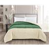 GLHOME Idee per la casa GL HOME Trapunta Invernale Matrimoniale Bicolore in Tessuto Sherpa Flanellato - Piumone Caldo in Microfibra con Effetto Velluto - Un Lato Bicolore e un Lato Fasciato - Verde/Panna