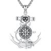 Eusense Collana con Ancora in Argento 925 Collana con Bussola Catena con Ciondolo a Forma di Ancora Gioielli Regalo per Uomini Donne