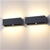 Klighten 30W Lampada da esterno,2 PCS Applique da Parete con sensore di movimento per luci esterni/interni Lampada da parete con fascio regolabile IP65 Impermeabile 3000K, Antracite