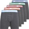 JACK & JONES Jacmilo Boxer Briefs 5 Pack, Boxer a pantaloncino Uomo, Grigio - Blu - Arancione - Rosso - Verde, M