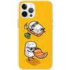 Mixroom - Cover Custodia per iPhone 13 Mini in Silicone TPU Fantasia Coppia di Sushi in Spiaggia 594