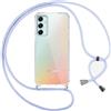 Pnakqil Cover per Samsung Galaxy A34 5G con Cordino, Trasparente Custodia con Laccio Tracolla Cellulare Girocollo Collana Protettiva per Samsung A34 5G 6.6, Viola