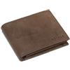 ROYALZ Portafoglio in pelle per uomo Etui con protezione RFID - custodia compatta in formato orizzontale in design vintage, Colore:Montana marrone