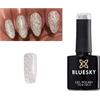 Bluesky Smalto gel per unghie con glitter argentati, scegli il tuo gel per unghie UV LED soak off più desiderato, 10 ml (verde chiaro bianco e argento)