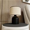 Lampada ASPEN LN1 BLACK RATTAN E27 da Tavolo Scrivania e Comodino