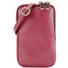 modamoda de - T197 - ital. Leder Umhänge- / Handytasche Klein, Colore:Bordeaux viola
