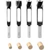 YWNYT Set di taglierine per spina di legno, punte per tenone 8 mm/10 mm/12 mm/15 mm per legno per tasselli in sughero Drill in acciaio al carbonio Set di strumenti per la lavorazione del legno