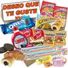 WikiMark Scatola regalo molto originale con 20 cioccolatini e cialde, biscotti Oreo, croissant al cioccolato, orsacchiotti Haribo, lingue ciambelle, biscotto Lotus Biscoff e molto altro. Include biglietto di