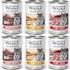 Wolf of Wilderness Senior Expedition 6 x 400 g umido per cane - Mix: 2x Pollame con Maiale, 2x Pollame con Pollo, Pollame con Manzo