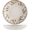 H&H Berry Set 6 Piatti Fondi, Ceramica, 20cm, Natale