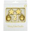PD-Party 7050002 Compleanno Torta Candele | Festa | Decorazioni - 2 Years, Oro, 1cm Lunghezza x 3cm Larghezza x 9cm Altezza