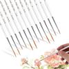 cobee Set di Pennelli per Micro Dettagli, 12 Pezzi Pennelli per Unghie per Acquerelli Fine Artisti per Pittura per il Viso Nail Art a Olio Modellismo Acrilico in Miniatura (Bianco,0, 00 e 000)