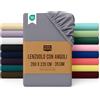 Utopia Bedding Lenzuolo con Angoli - 200x220cm - Grigio - Certifié Oeko-TEX - Microfibra Spazzolata - Lenzuolo Sotto con Angoli Elasticizzato