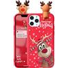 ZhuoFan Bambola di Natale Custodia per Samsung Galaxy A50 / A50s / A30s Cover, Rosso Silicone TPU Morbido Cover con Doll Cervo di Natale Disegno Anti-Graffio Antiurto Bumper Case