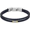 Fossil Bracciale multifilo All Stacked Up da uomo in pelle blu navy, JF04703998