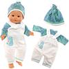 Miunana Abito Pagliaccetti + Cappello Per New Born 36 CM - 42 CM (14 Pollici - 16 Pollici) Baby Dolls Bambola Bebé E Altre Bambole, Bambolotti Amore Mio (NON INCLUDE BAMBOLA)