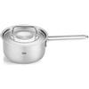 Fissler Pure Collection - Casseruola in acciaio inox (diametro 16 cm, 1,4 l) con coperchio in metallo, scala graduata interna, compatibile induzione