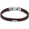 Fossil Bracciale multifilo All Stacked Up da uomo in pelle marrone, JF04702040