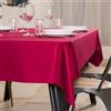 Flowen Tovaglia Elegante 140x140 Quadrata Bordeaux Cotone Satin Rossa Tovaglie Copri Tavolo da Interno Elegante per Occasioni Natale Festività da Tavola Giardino Esterno
