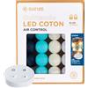 GuirLED Ghirlanda luminoso a LED per batuffoli di cotone USB - Telecomando wireless - Luce notturna per bambini 2h - Adattatore di alimentazione doppio USB 2A incluso - 4 intensità - 16 sfere 3,2 m - Oceano