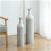 Sziqiqi Vaso da Terra Alto Grey: 70/55cm Metallo Extra Grande Vaso Set di 2 per Pampa Finti Fiori Rami - Vintage Vasi da Terra per Interni Credenza Camino Ingresso Decorazione Porta