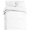BANZAII TEXTILE INNOVATOR ONLINE Banzaii Set Copripiumino Bicolor 100% Microfibra con Federe Double Face Matrimoniale 250x200 cm Bianco/Bianco