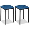 ASTIMESA Sedia da cucina in metallo con schienale aperto, blu, 62 cm x 45 cm x 40 cm