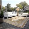 ELLE Tappeto decorativo per interni ed esterni, reversibile, resistente alle intemperie e all'acqua, moderno motivo geometrico, a rombi, per giardino, balcone, terrazza, soggiorno, ocra, 120 x 170 cm